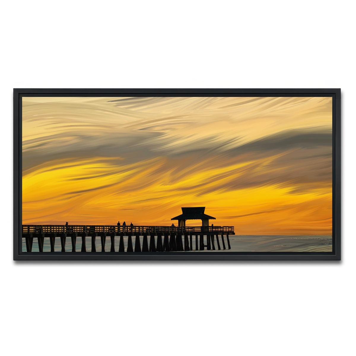 AUTO-MOCKUP WHITE | By the Pier 2 | 1 Piece | Black Framed Canvas | group=2x1
