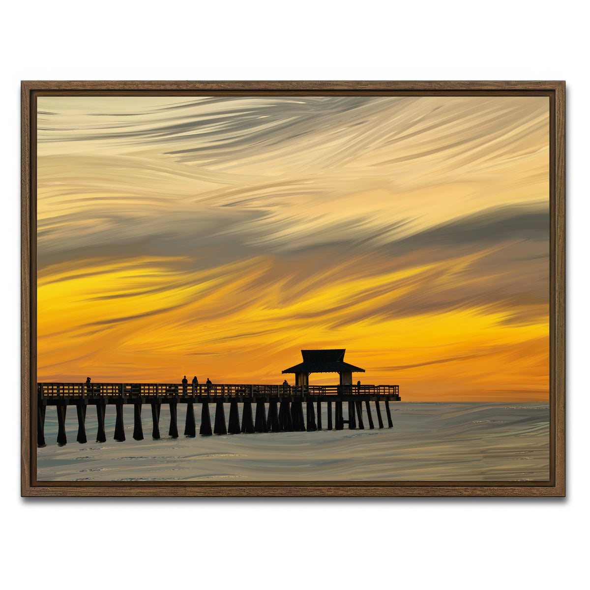AUTO-MOCKUP WHITE | By the Pier 2 | 1 Piece | Walnut Framed Canvas | group=4x3