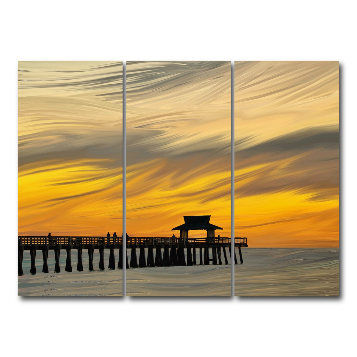 AUTO-MOCKUP WHITE | By the Pier 2 | 3 Piece | Gallery Wrap Canvas | group=8x18