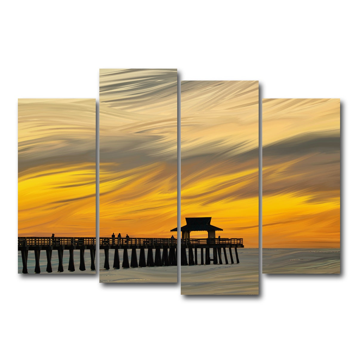 AUTO-MOCKUP WHITE | By the Pier 2 | 4 Piece | Gallery Wrap Canvas | group=4_normal
