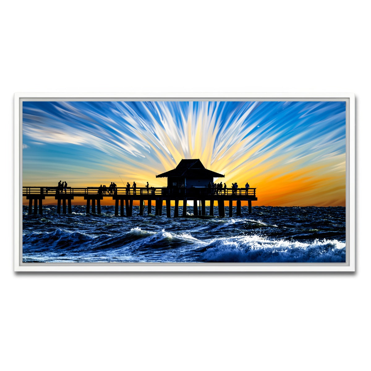 AUTO-MOCKUP WHITE | By the Pier 4 | 1 Piece | White Framed Canvas | group=2x1