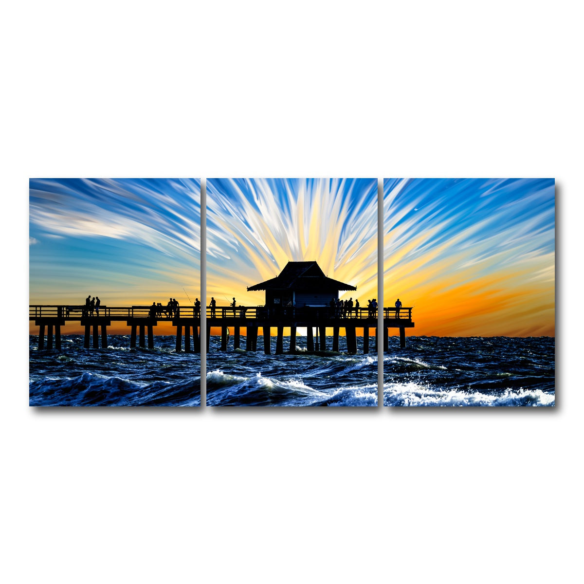 AUTO-MOCKUP WHITE | By the Pier 4 | 3 Piece | Gallery Wrap Canvas | group=18x24