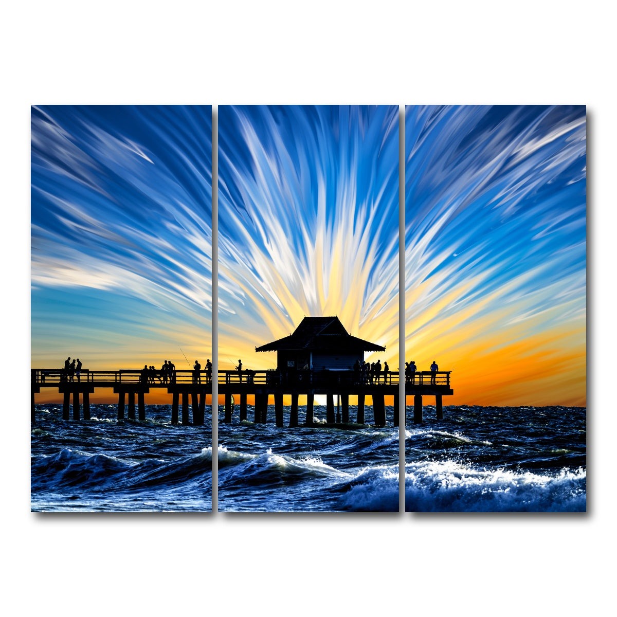 AUTO-MOCKUP WHITE | By the Pier 4 | 3 Piece | Gallery Wrap Canvas | group=8x18