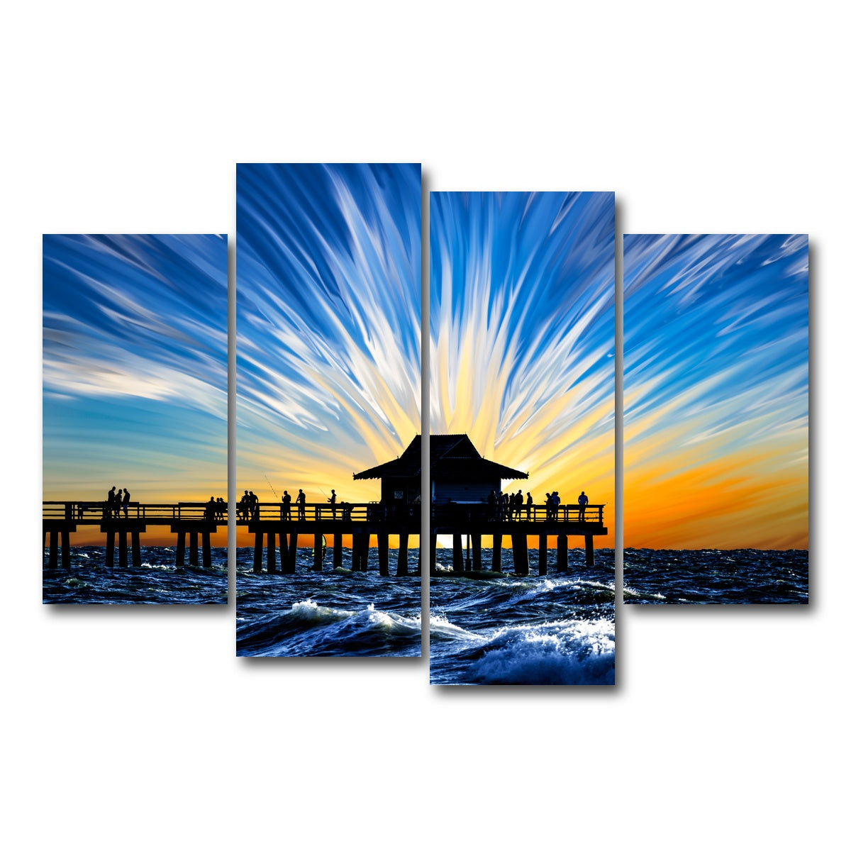 AUTO-MOCKUP WHITE | By the Pier 4 | 4 Piece | Gallery Wrap Canvas | group=4_short