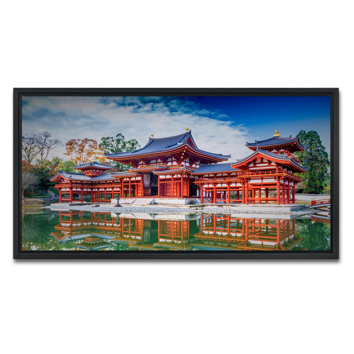 AUTO-MOCKUP WHITE | Byodo-in temple | 1 Piece | Black Framed Canvas | group=2x1