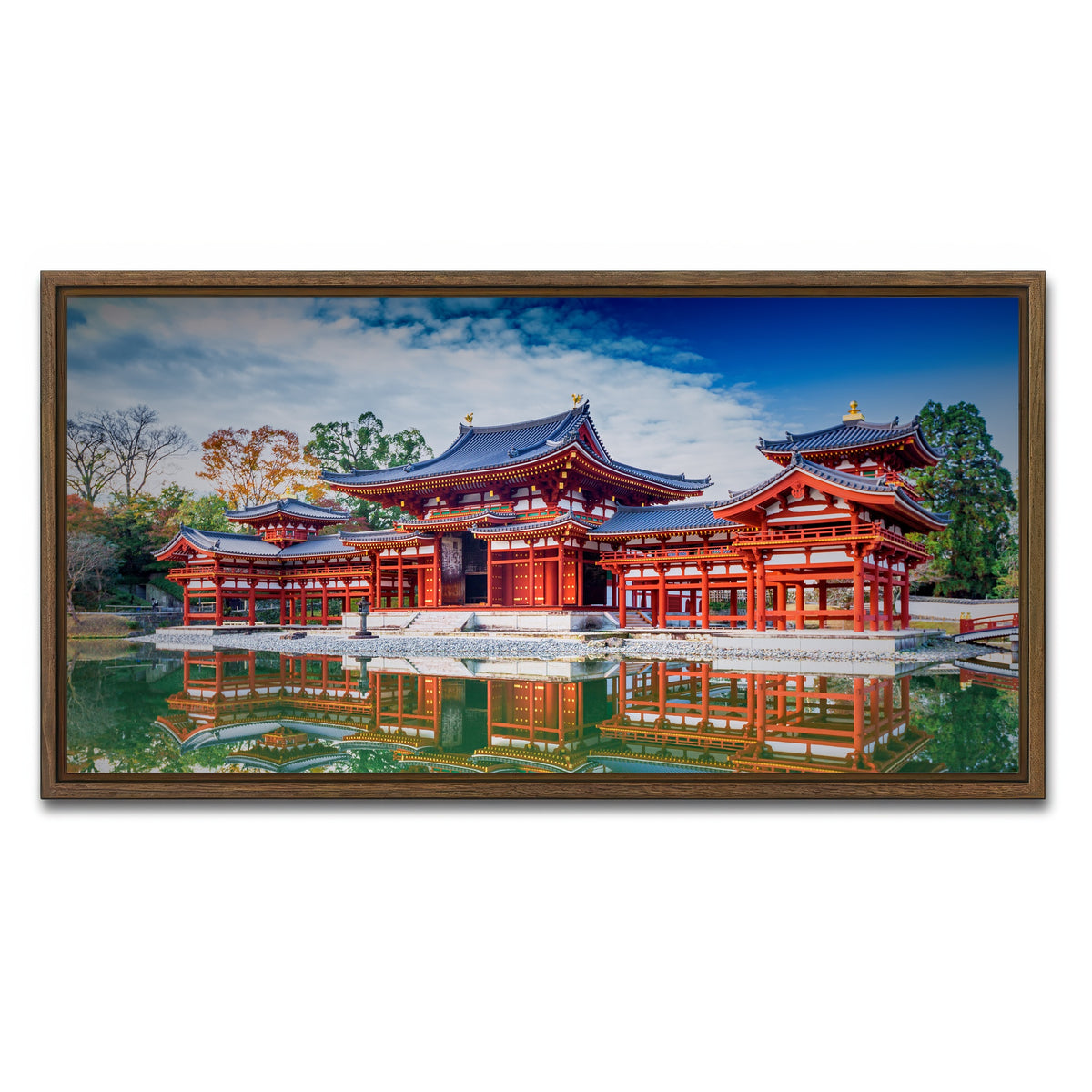 AUTO-MOCKUP WHITE | Byodo-in temple | 1 Piece | Walnut Framed Canvas | group=2x1