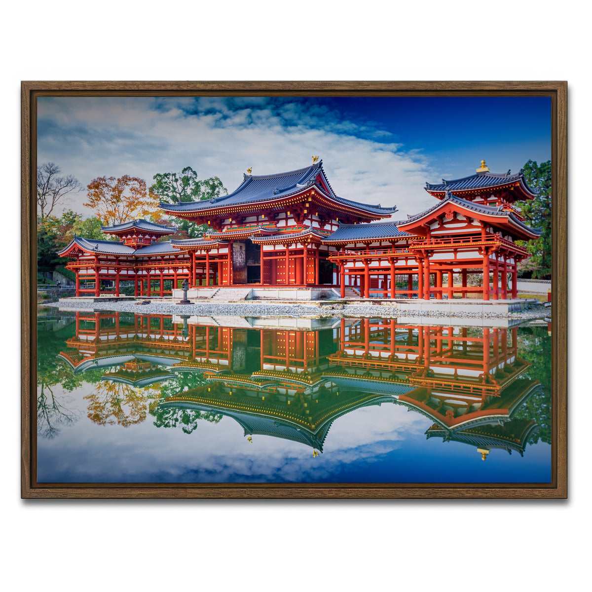 AUTO-MOCKUP WHITE | Byodo-in temple | 1 Piece | Walnut Framed Canvas | group=4x3
