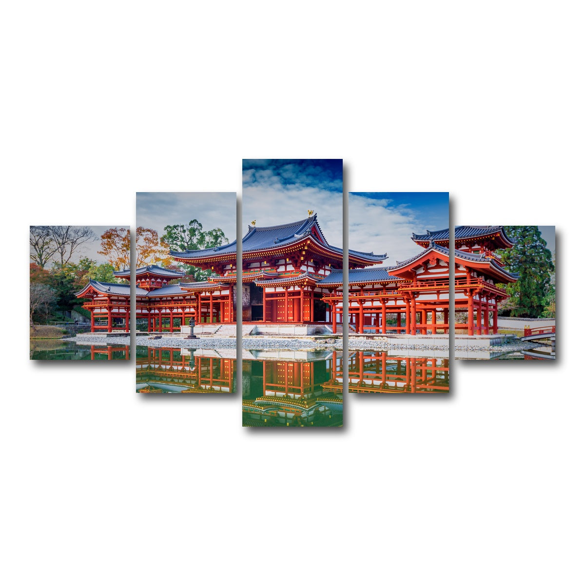 AUTO-MOCKUP WHITE | Byodo-in temple | 5 Piece | Gallery Wrap Canvas | group=5_short