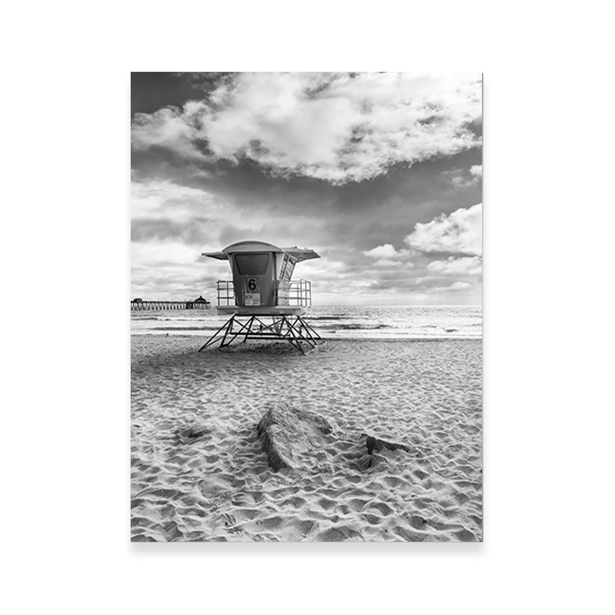 CALIFORNIA Monochrome Imperial Beach Wall Art