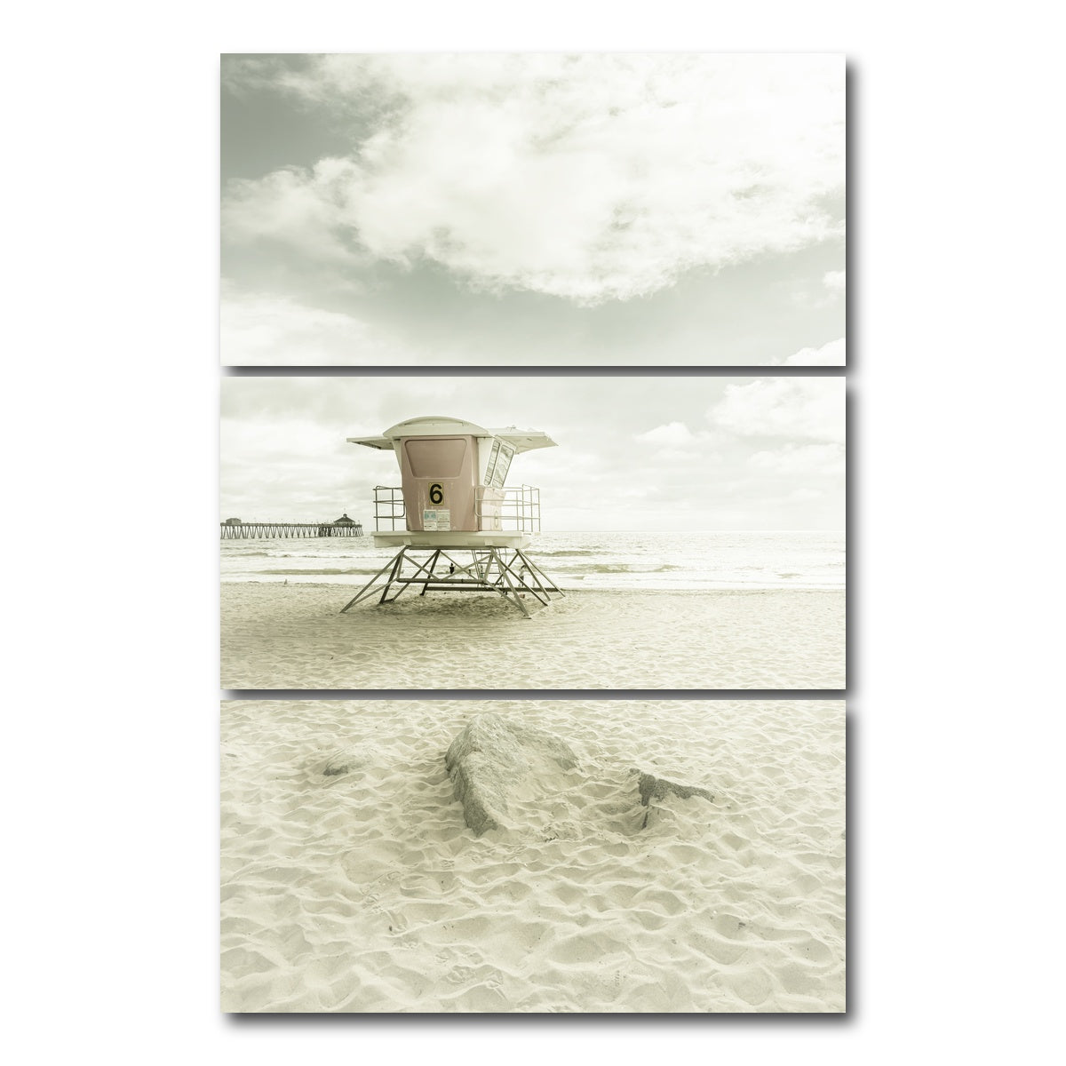 AUTO-MOCKUP WHITE | CALIFORNIA Vintage Imperial Beach | 3 Piece | Gallery Wrap Canvas | group=12x24_stacked