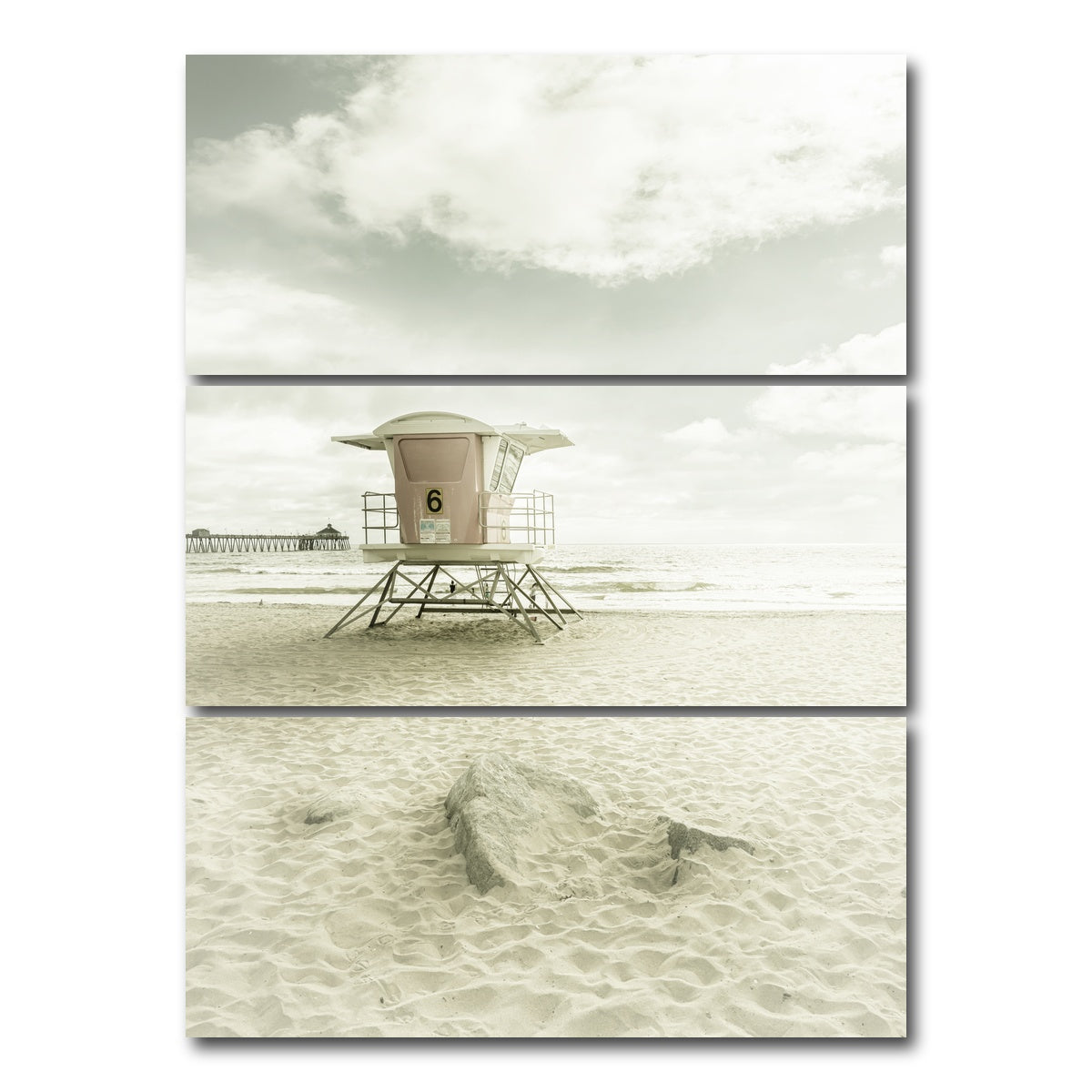 AUTO-MOCKUP WHITE | CALIFORNIA Vintage Imperial Beach | 3 Piece | Gallery Wrap Canvas | group=8x18_stacked