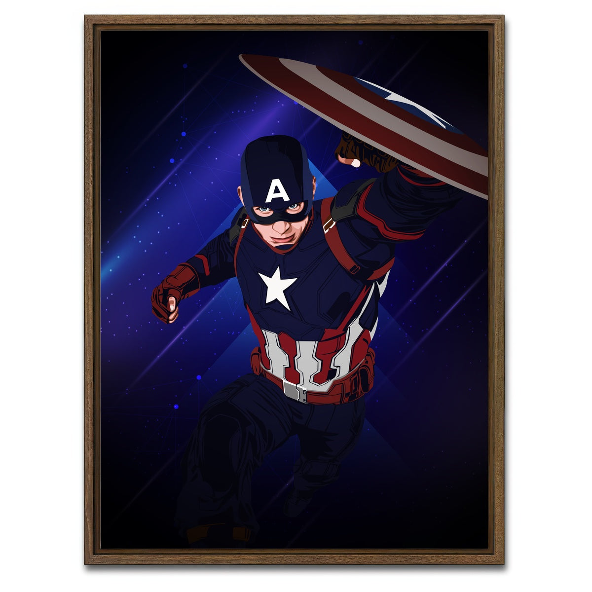 AUTO-MOCKUP WHITE | CAPTAIN AMERICA | 1 Piece | Walnut Framed Canvas | group=3x4