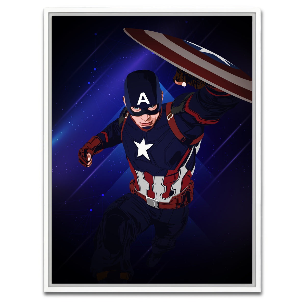 AUTO-MOCKUP WHITE | CAPTAIN AMERICA | 1 Piece | White Framed Canvas | group=3x4