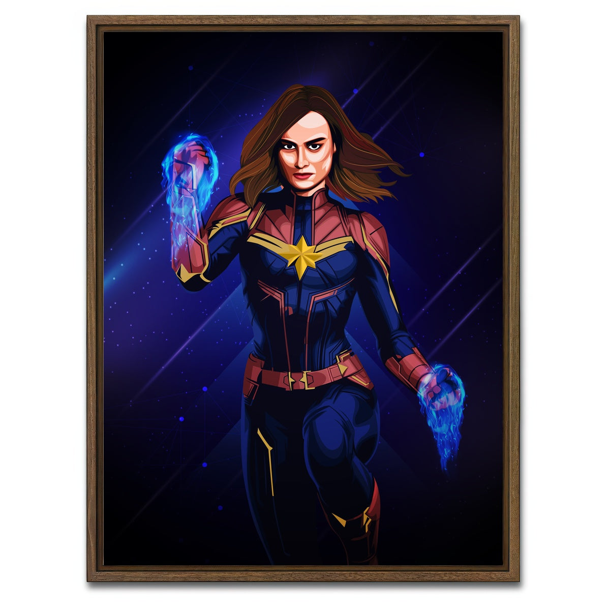 AUTO-MOCKUP WHITE | CAPTAIN MARVEL | 1 Piece | Walnut Framed Canvas | group=3x4