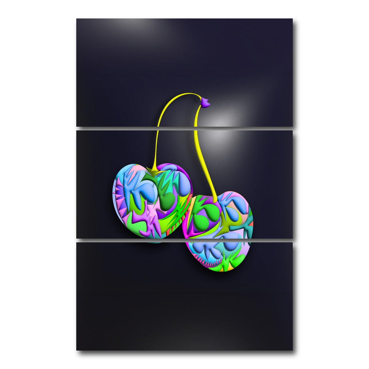 AUTO-MOCKUP WHITE | CHERRIES | 3 Piece | Gallery Wrap Canvas | group=12x24_stacked