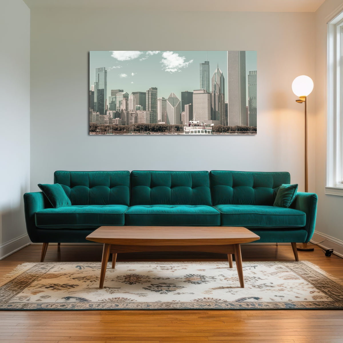 AUTO-MOCKUP ROOM | CHICAGO Skyline urban vintage style