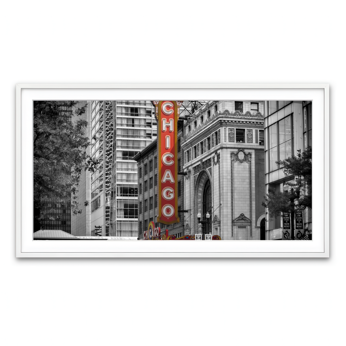 Framed Print 2x1 White