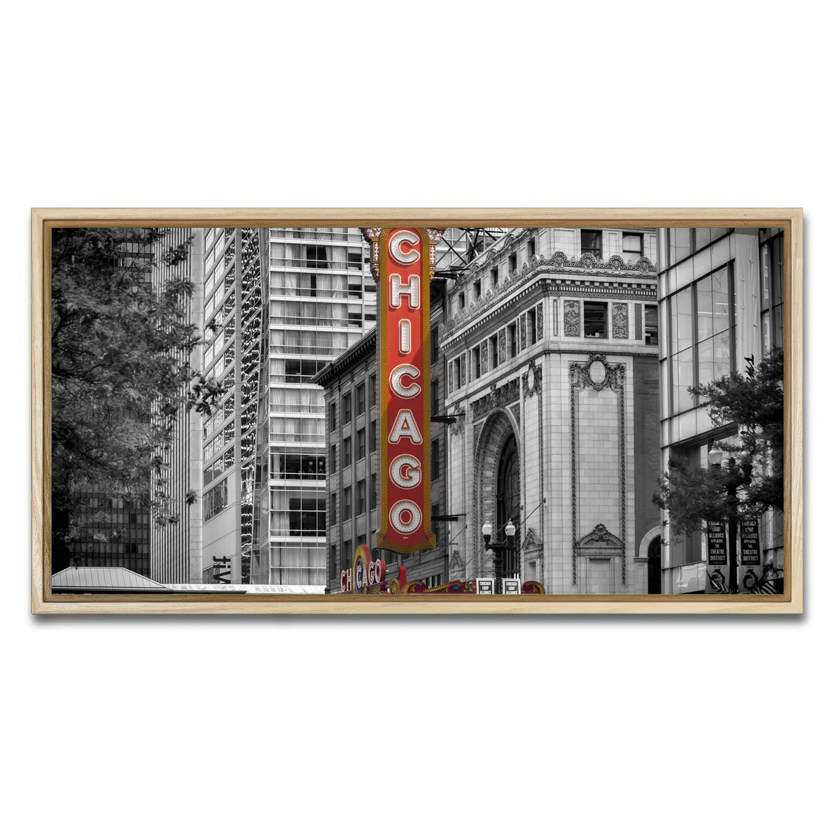 AUTO-MOCKUP WHITE | CHICAGO State Street | 1 Piece | Natural Framed Canvas | group=2x1