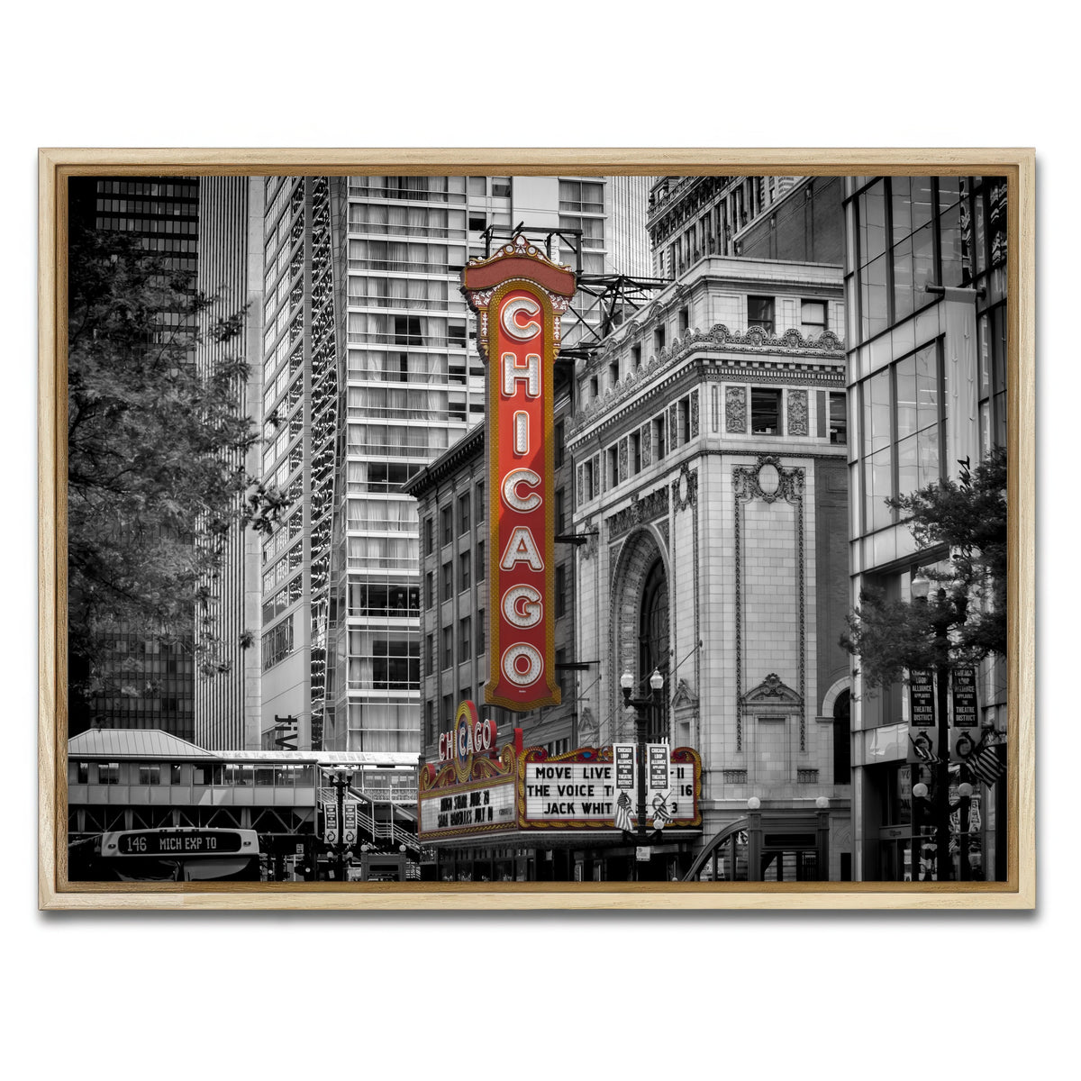 AUTO-MOCKUP WHITE | CHICAGO State Street | 1 Piece | Natural Framed Canvas | group=4x3