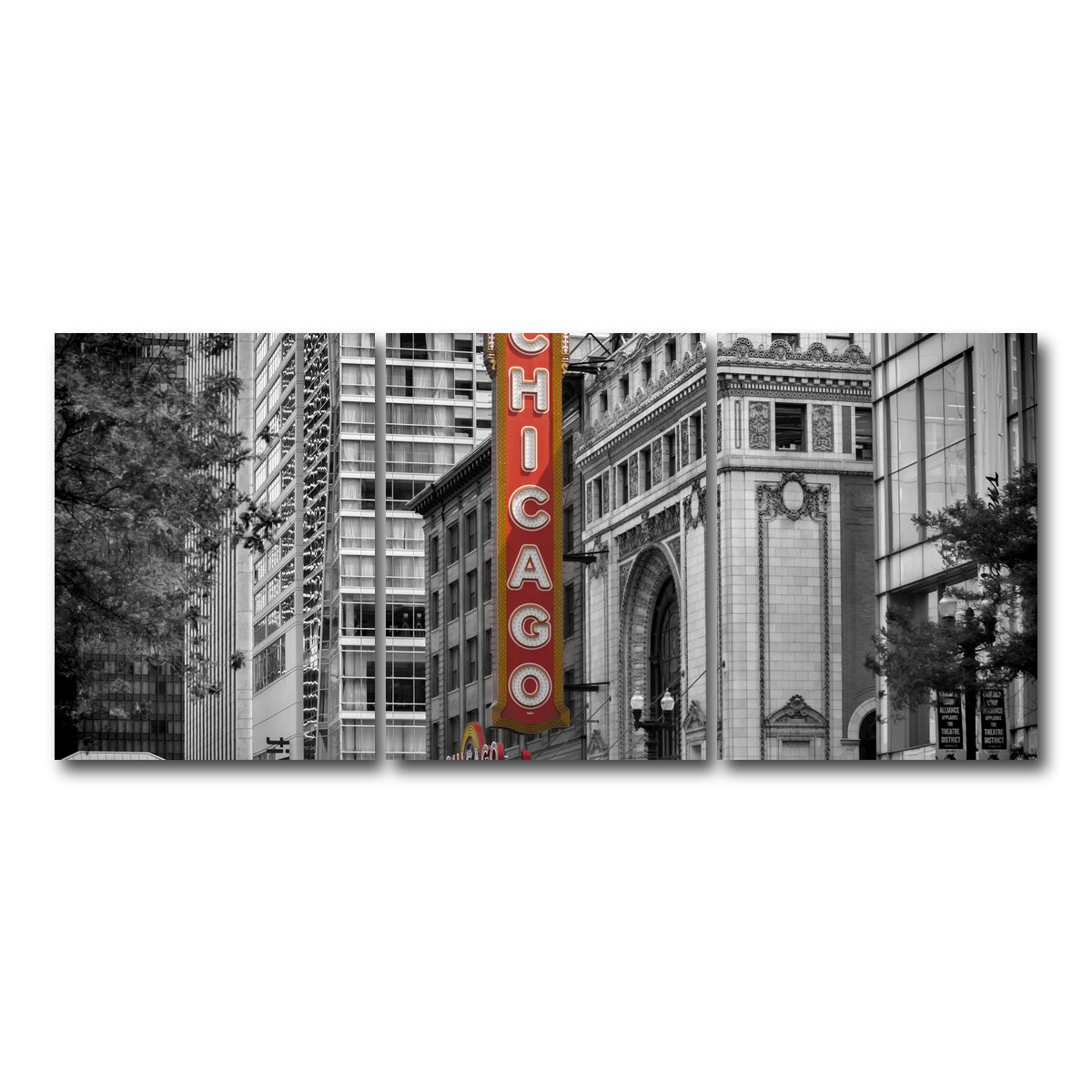 AUTO-MOCKUP WHITE | CHICAGO State Street | 3 Piece | Gallery Wrap Canvas | group=18x24