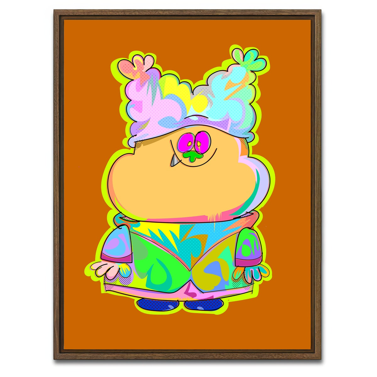 AUTO-MOCKUP WHITE | CHOWDER | 1 Piece | Walnut Framed Canvas | group=3x4