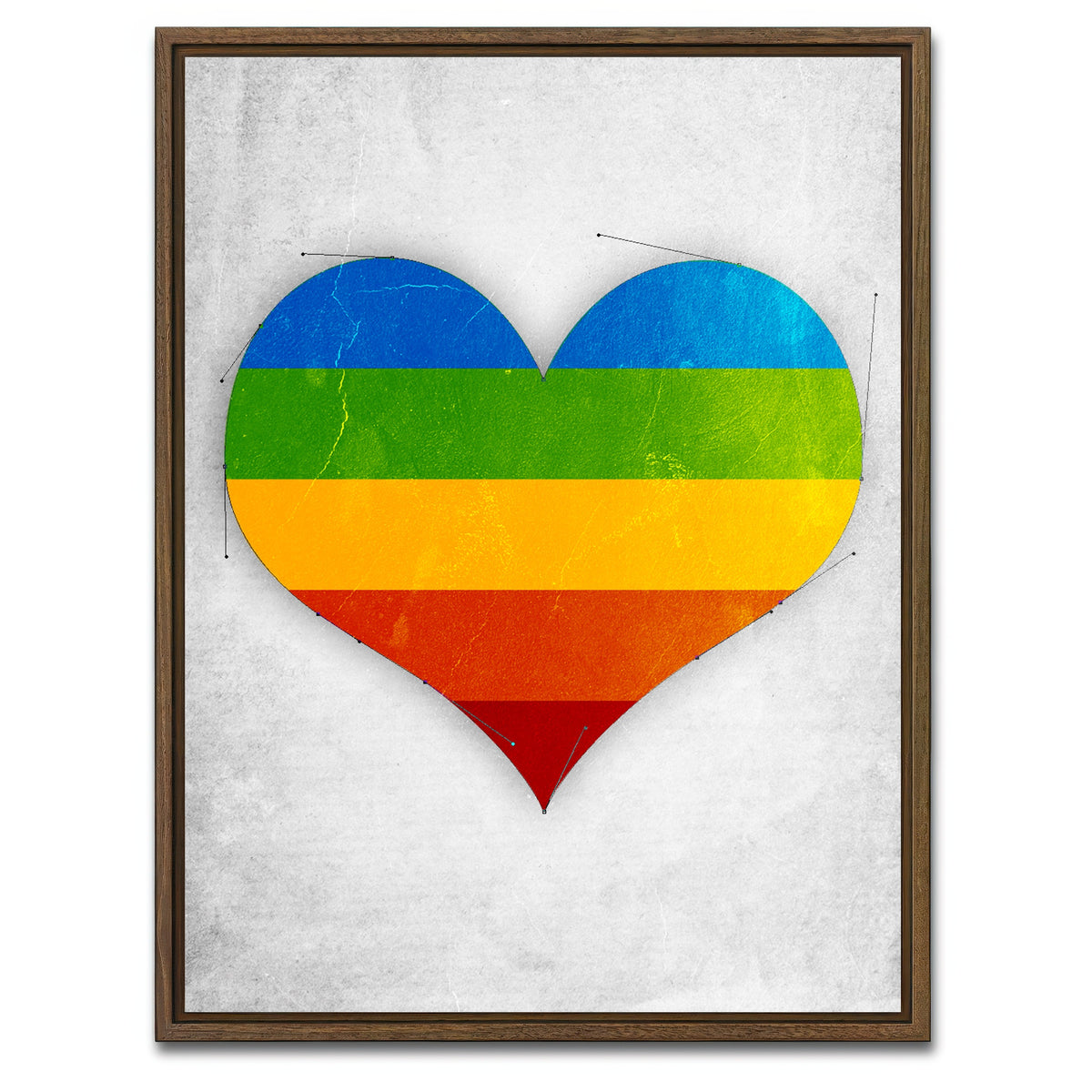 AUTO-MOCKUP WHITE | CMYK Heart | 1 Piece | Walnut Framed Canvas | group=3x4