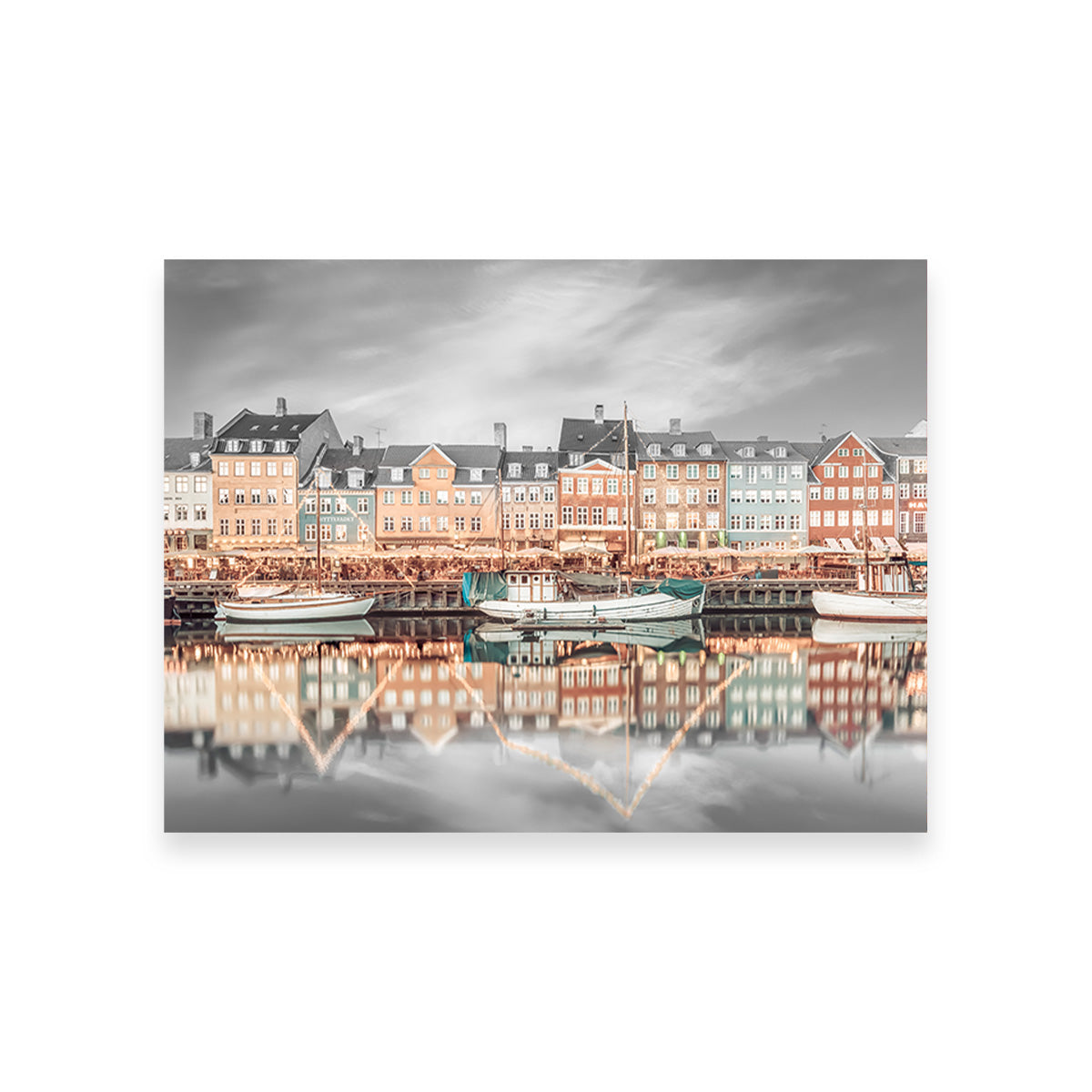 COPENHAGEN VINTAGE Nyhavn Idyllic Evening Impression Wall Art