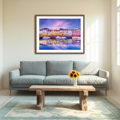 AUTO-MOCKUP ROOM | COPENHAGEN Nyhavn Idyllic Evening Impression Wall Art