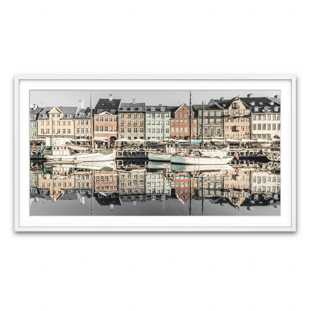 Framed Print 2x1 White