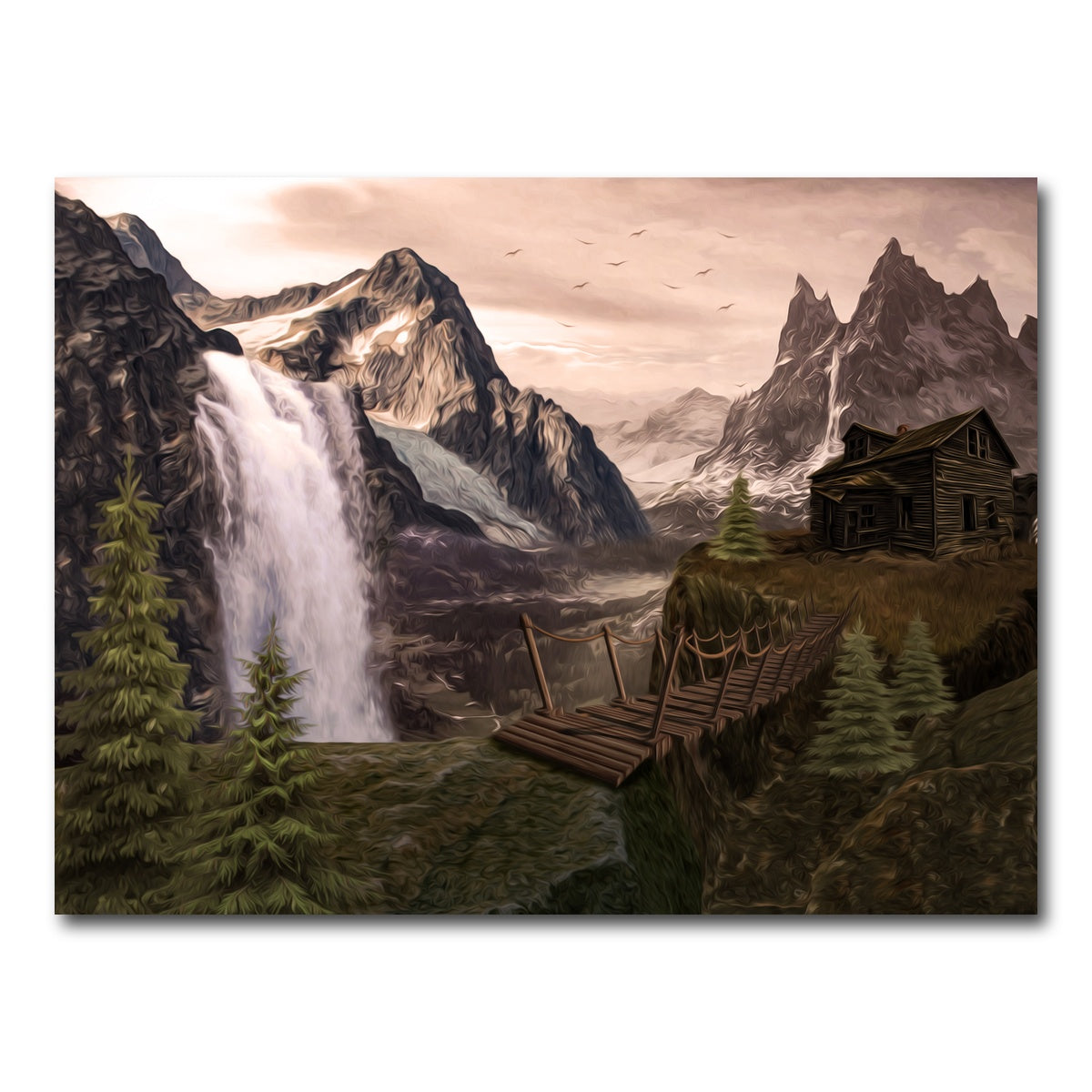 AUTO-MOCKUP WHITE | Cabin on a Cliff | 1 Piece | Gallery Wrap Canvas | group=4x3