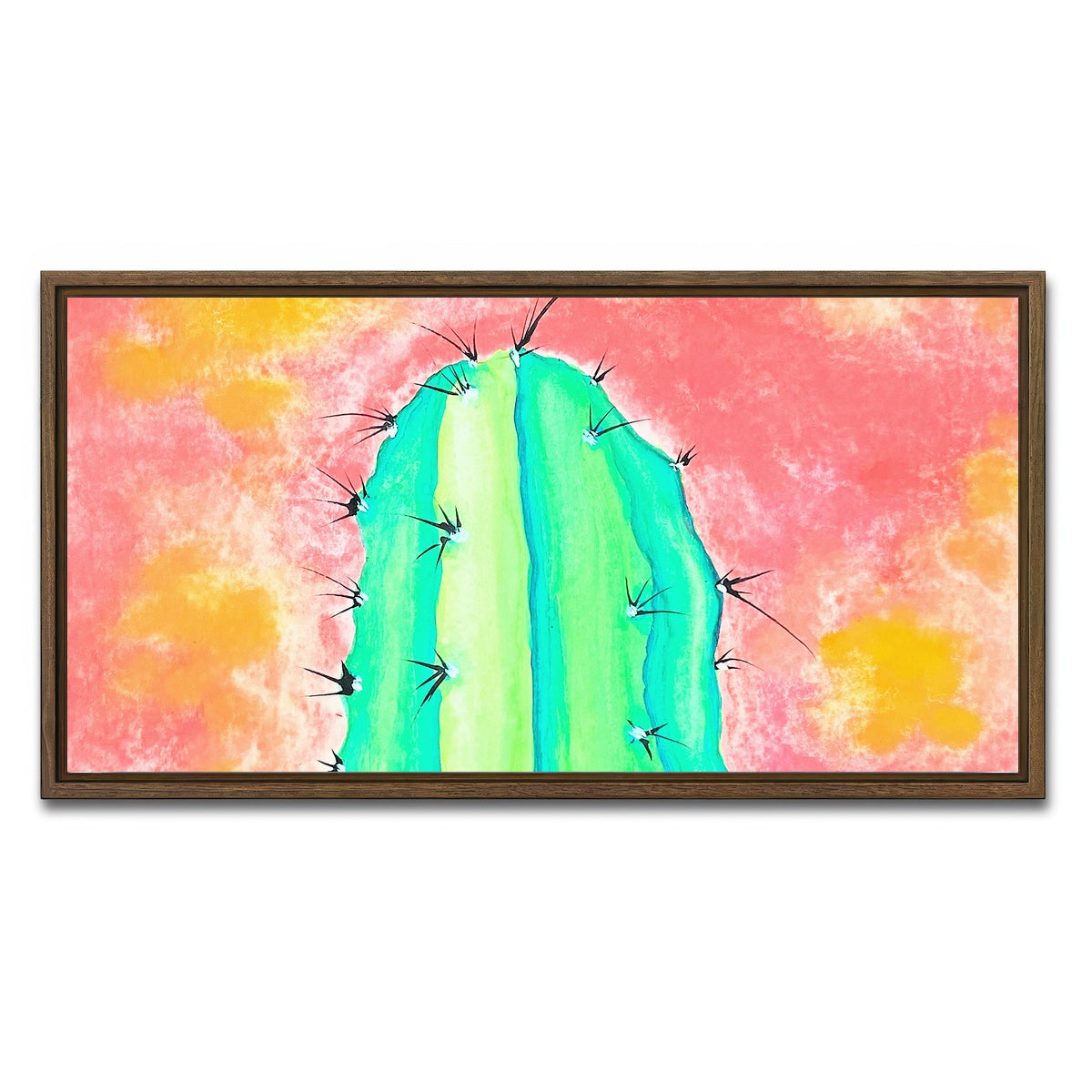 AUTO-MOCKUP WHITE | Cactus | 1 Piece | Walnut Framed Canvas | group=2x1
