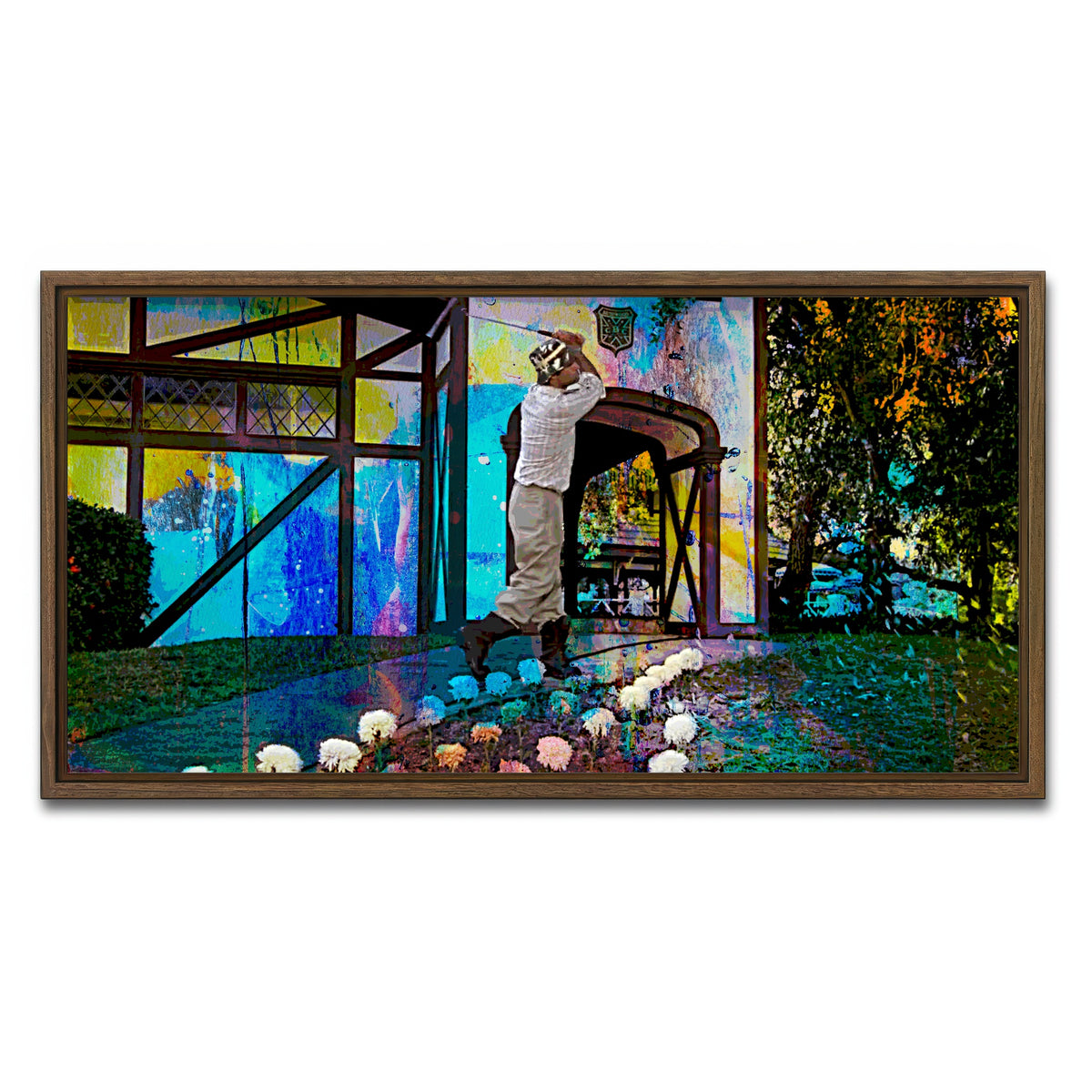 AUTO-MOCKUP WHITE | Caddyshack Cinderella Story | 1 Piece | Walnut Framed Canvas | group=2x1