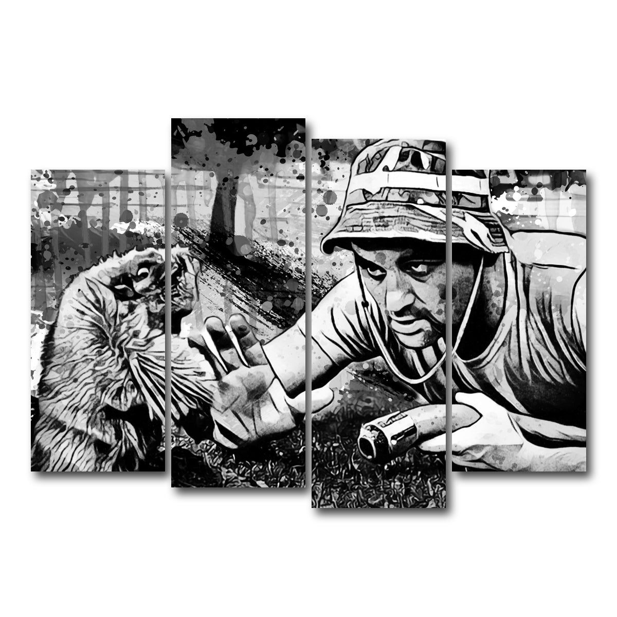 AUTO-MOCKUP WHITE | Caddyshack Grayscale | 4 Piece | Gallery Wrap Canvas | group=4_normal