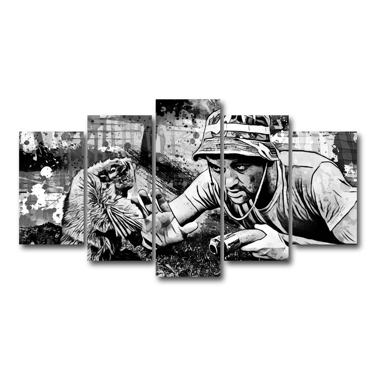 AUTO-MOCKUP WHITE | Caddyshack Grayscale | 5 Piece | Gallery Wrap Canvas | group=5_normal