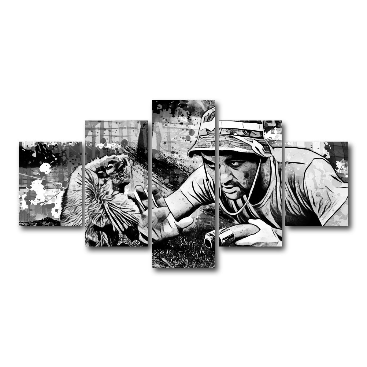 AUTO-MOCKUP WHITE | Caddyshack Grayscale | 5 Piece | Gallery Wrap Canvas | group=5_short