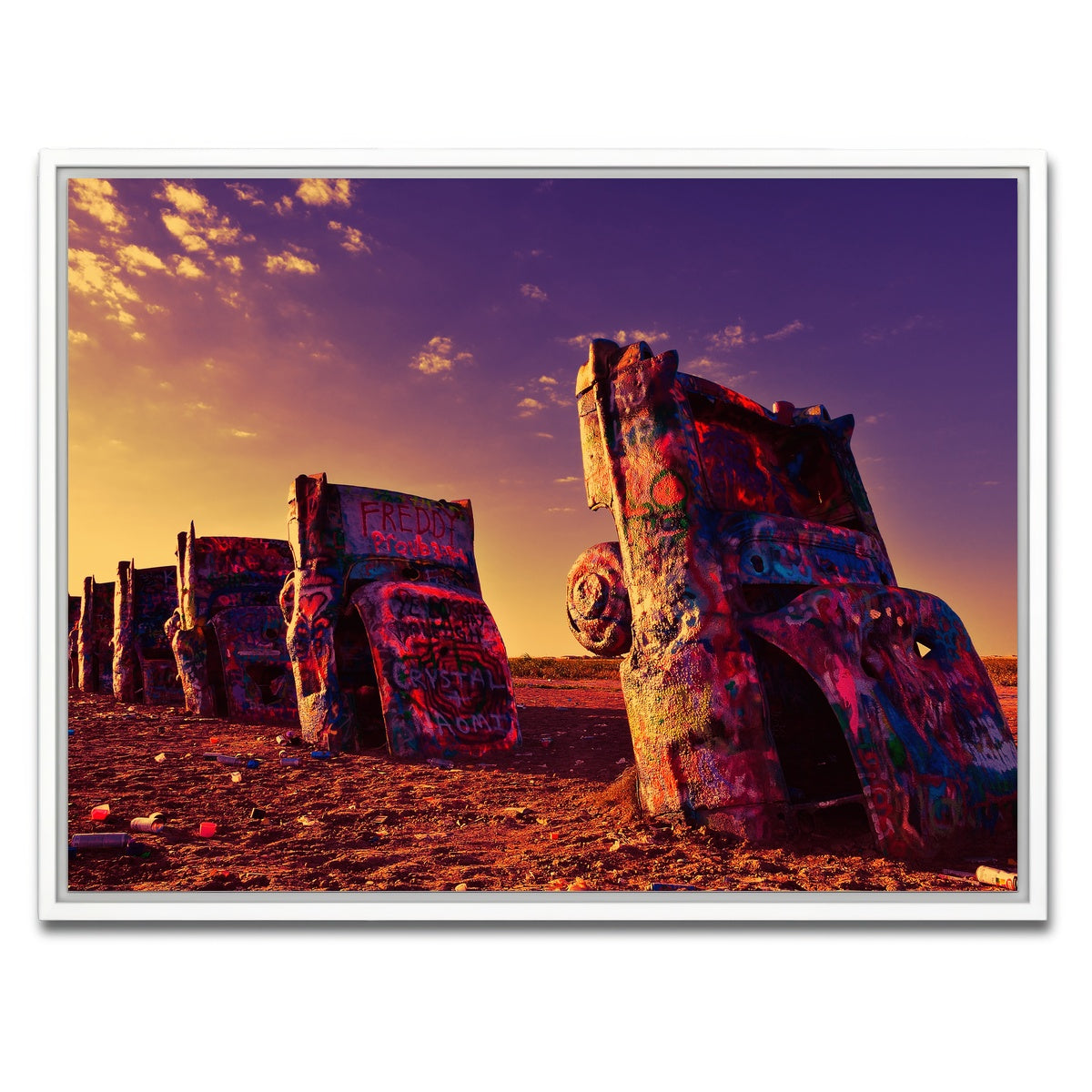 AUTO-MOCKUP WHITE | Cadillac Ranch | 1 Piece | White Framed Canvas | group=4x3