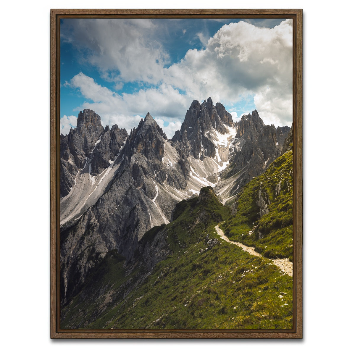 AUTO-MOCKUP WHITE | Cadini di Misurina III | 1 Piece | Walnut Framed Canvas | group=3x4