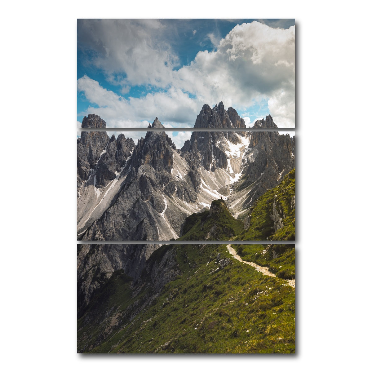 AUTO-MOCKUP WHITE | Cadini di Misurina III | 3 Piece | Gallery Wrap Canvas | group=12x24_stacked