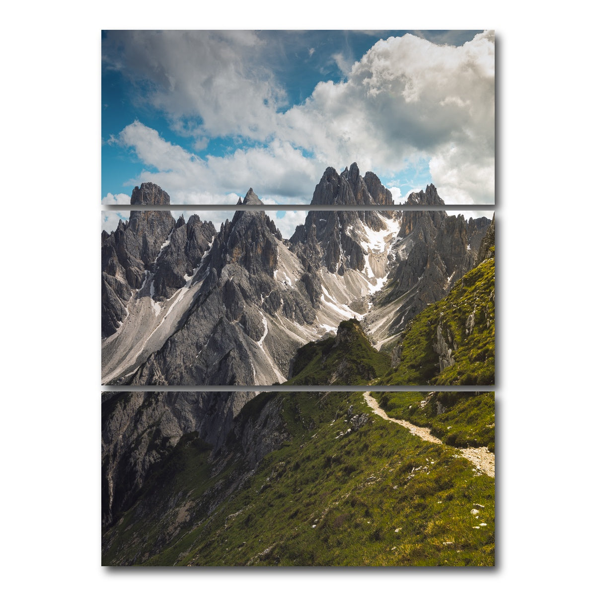 AUTO-MOCKUP WHITE | Cadini di Misurina III | 3 Piece | Gallery Wrap Canvas | group=8x18_stacked