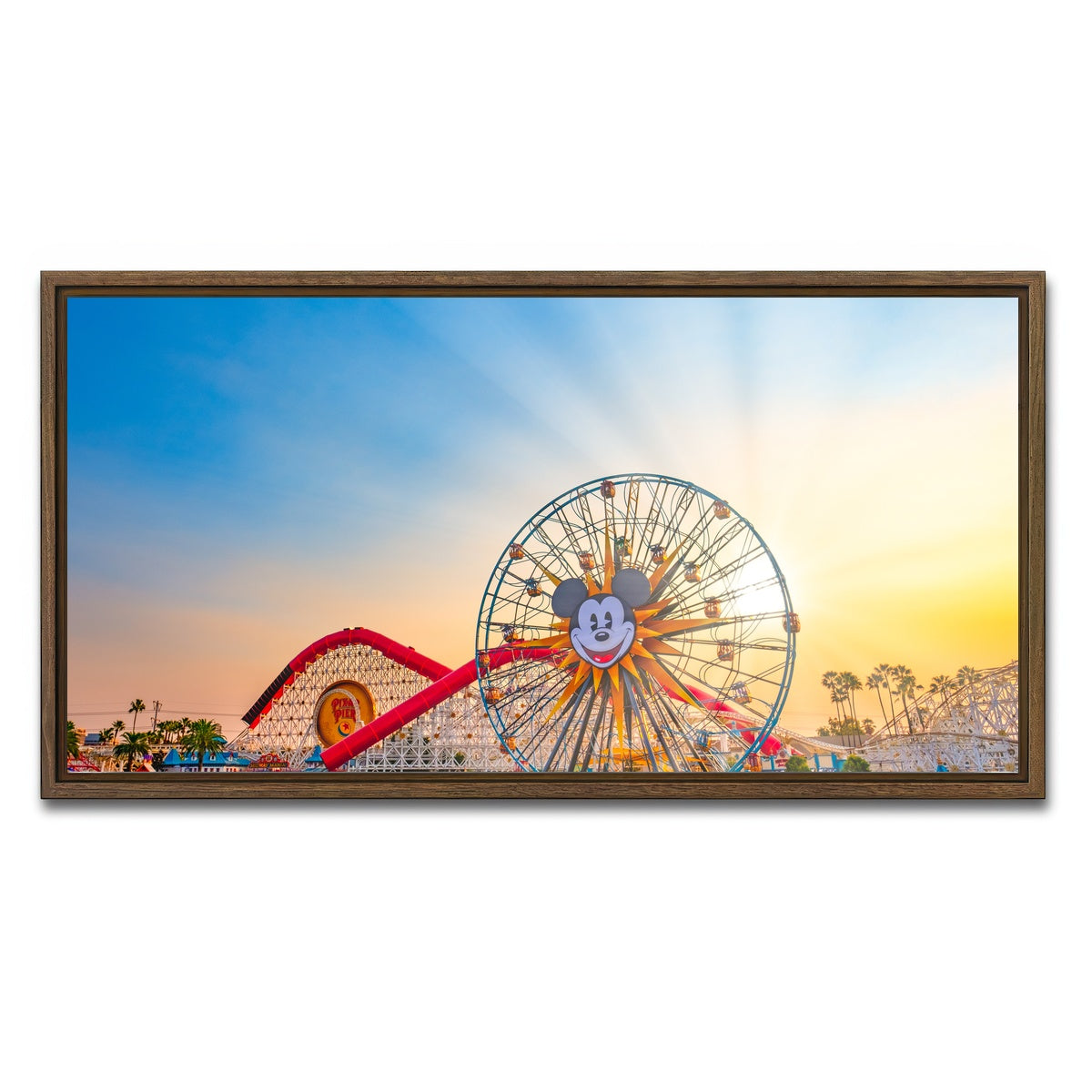 AUTO-MOCKUP WHITE | California Adventure Sunset | 1 Piece | Walnut Framed Canvas | group=2x1