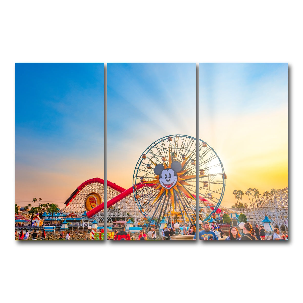 AUTO-MOCKUP WHITE | California Adventure Sunset | 3 Piece | Gallery Wrap Canvas | group=12x24
