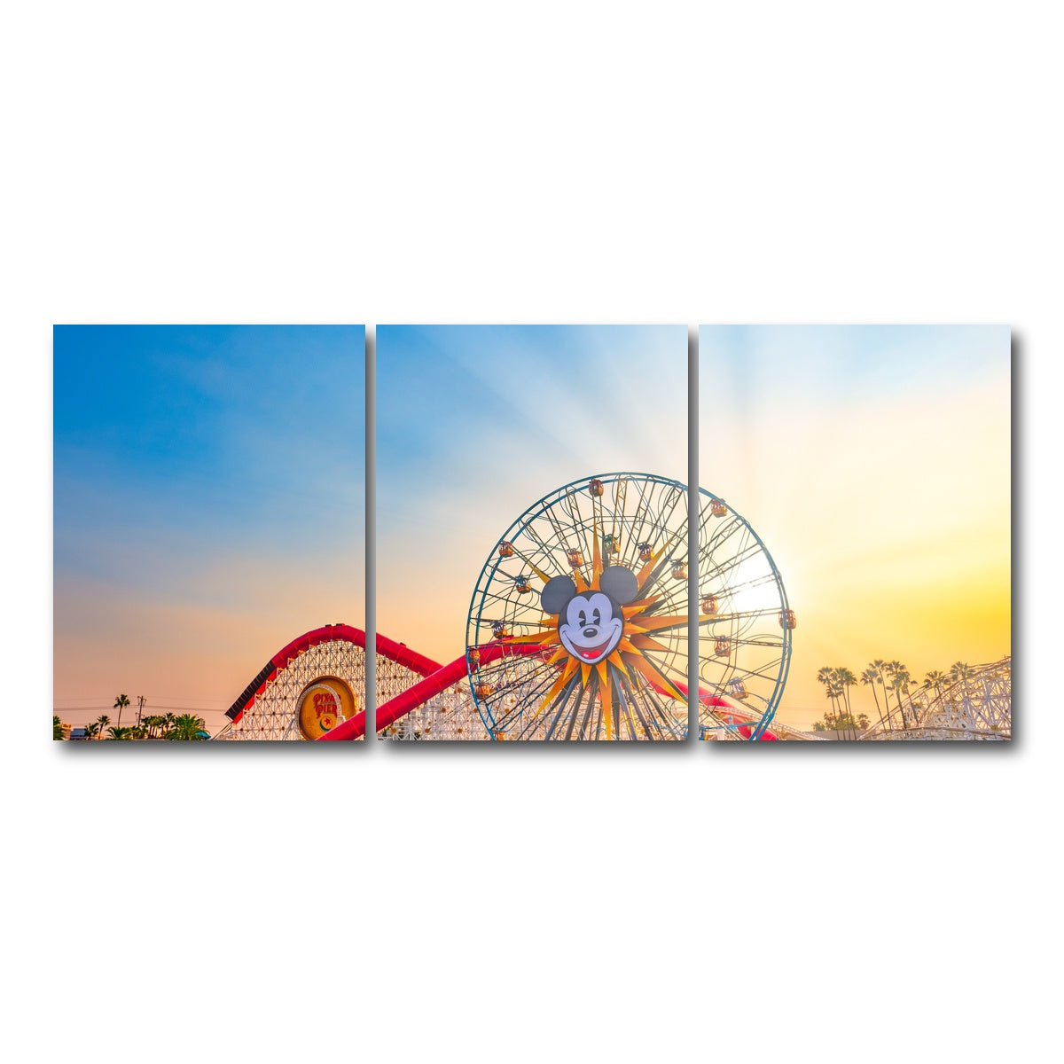 AUTO-MOCKUP WHITE | California Adventure Sunset | 3 Piece | Gallery Wrap Canvas | group=18x24