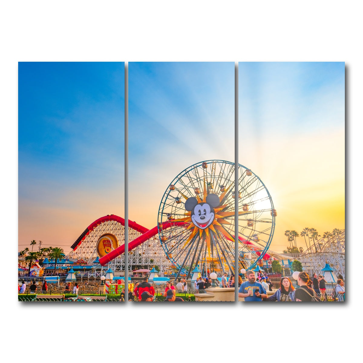 AUTO-MOCKUP WHITE | California Adventure Sunset | 3 Piece | Gallery Wrap Canvas | group=8x18