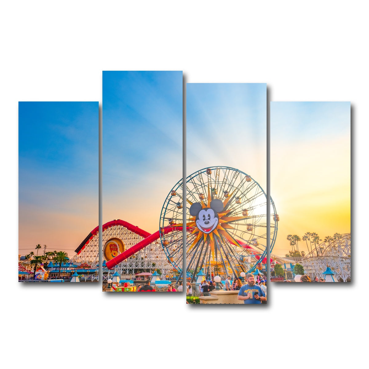AUTO-MOCKUP WHITE | California Adventure Sunset | 4 Piece | Gallery Wrap Canvas | group=4_normal