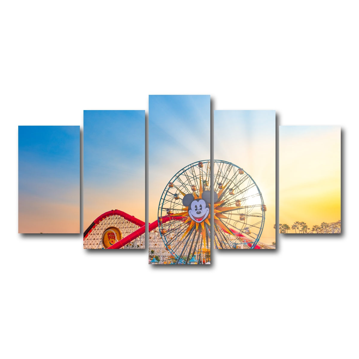 AUTO-MOCKUP WHITE | California Adventure Sunset | 5 Piece | Gallery Wrap Canvas | group=5_normal