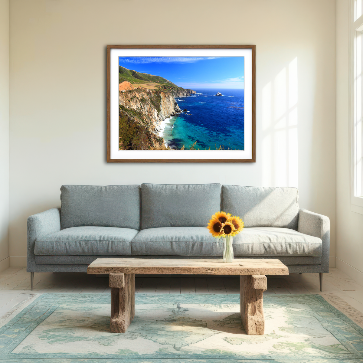 AUTO-MOCKUP ROOM | California Coastline Wall Art