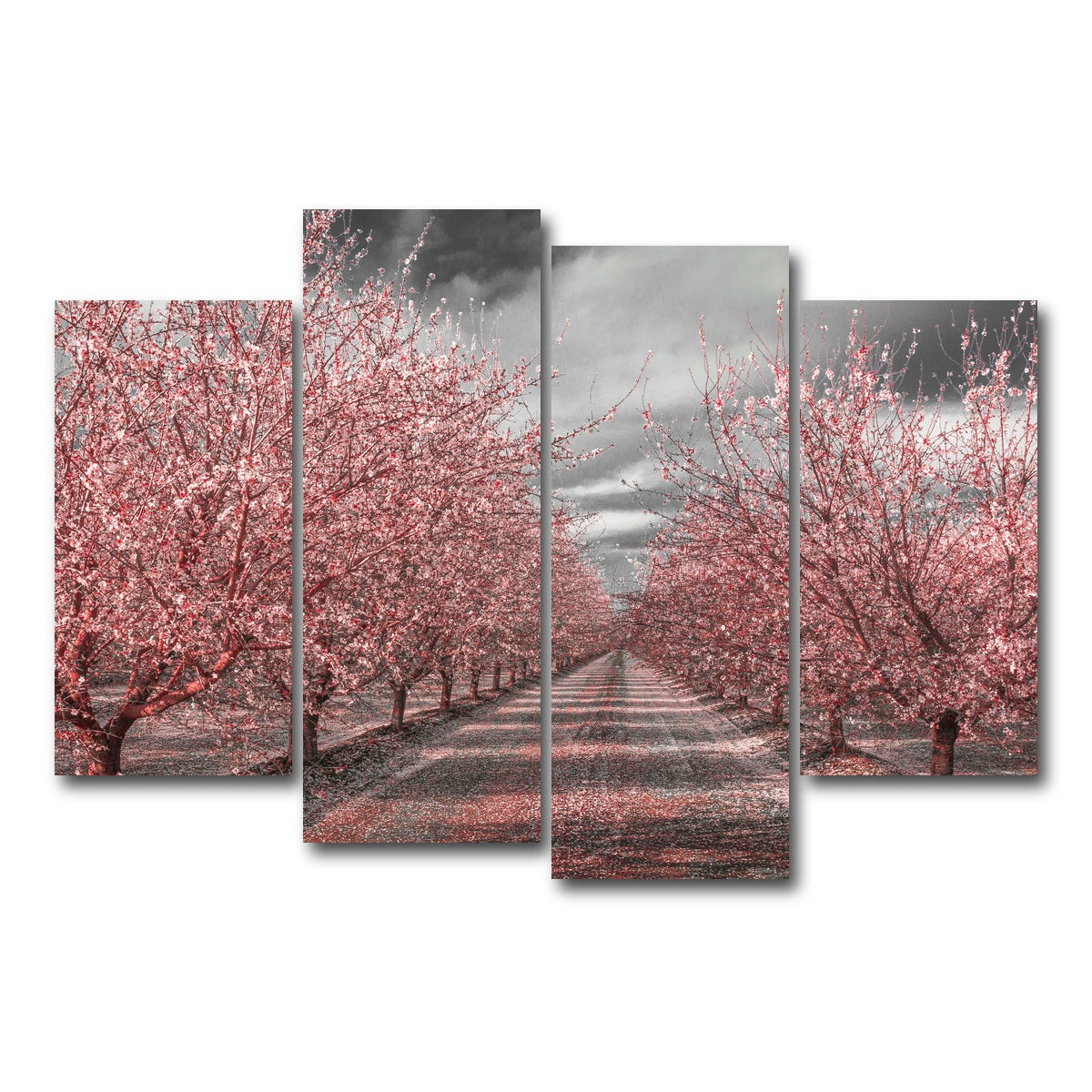 AUTO-MOCKUP WHITE | California Pink Blossoms | 4 Piece | Gallery Wrap Canvas | group=4_short