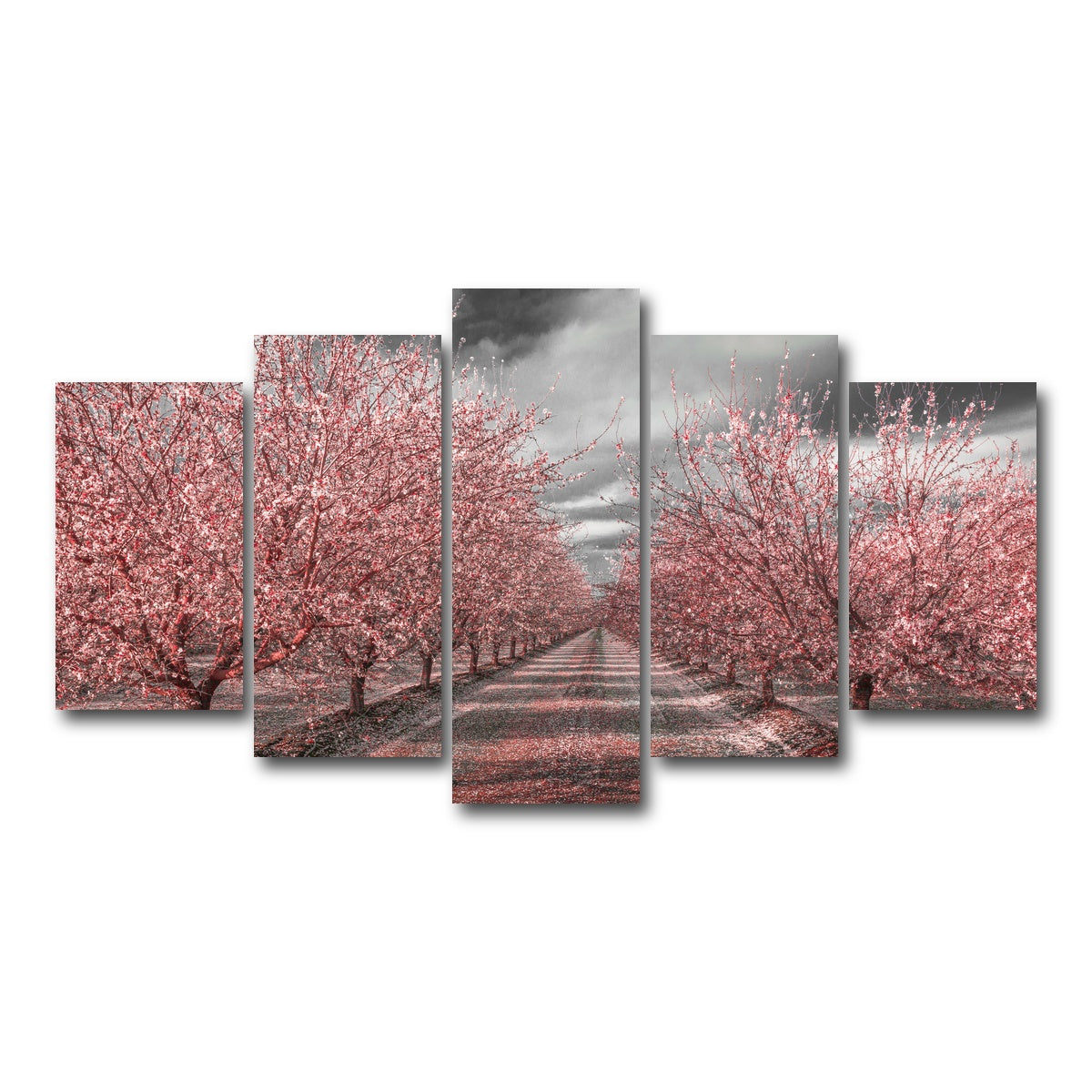 AUTO-MOCKUP WHITE | California Pink Blossoms | 5 Piece | Gallery Wrap Canvas | group=5_normal