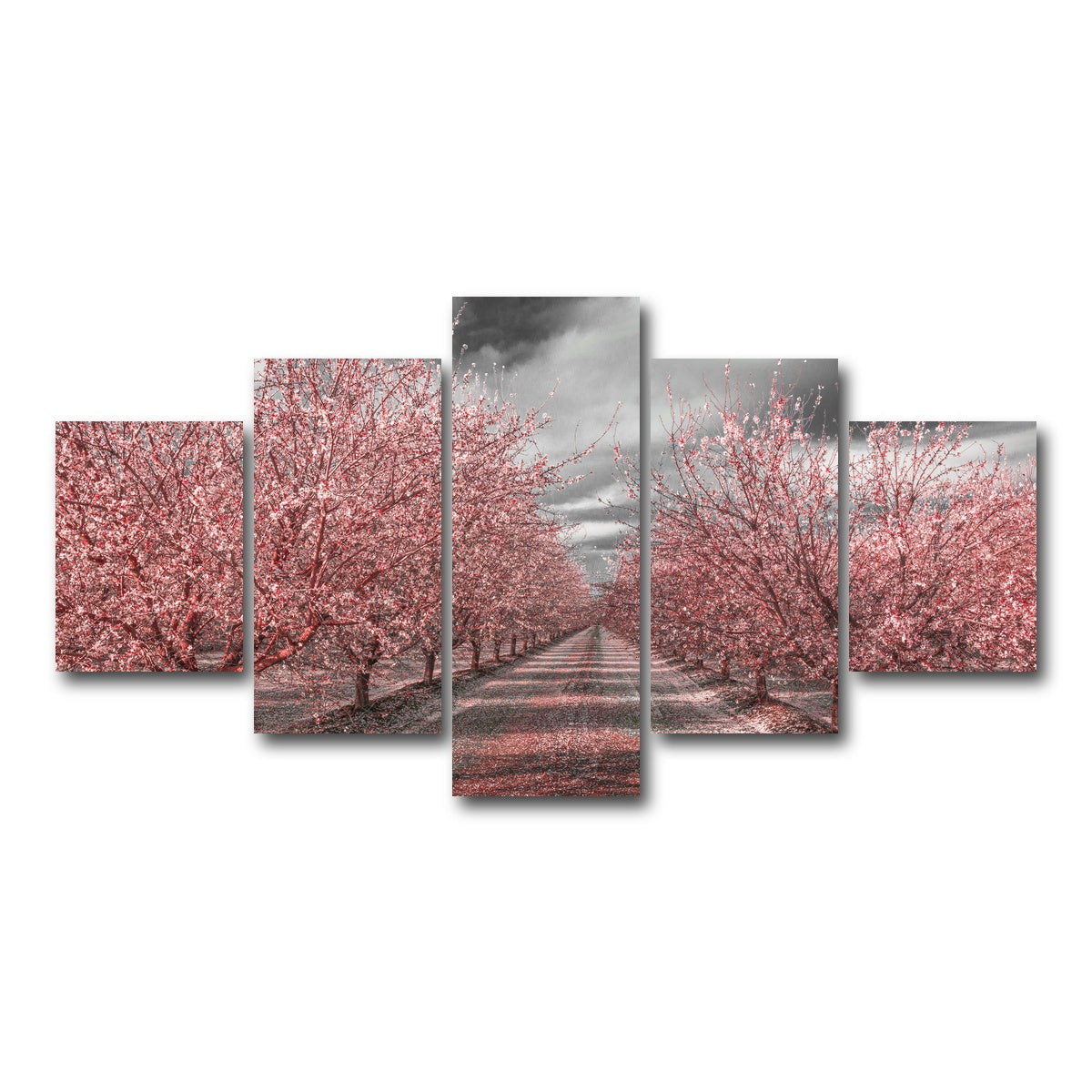 AUTO-MOCKUP WHITE | California Pink Blossoms | 5 Piece | Gallery Wrap Canvas | group=5_short