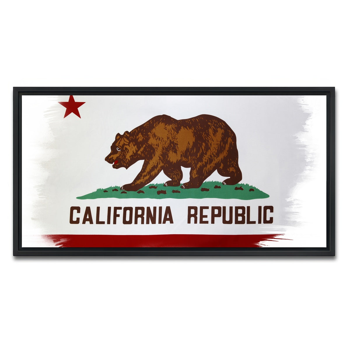 AUTO-MOCKUP WHITE | California State Flag | 1 Piece | Black Framed Canvas | group=2x1